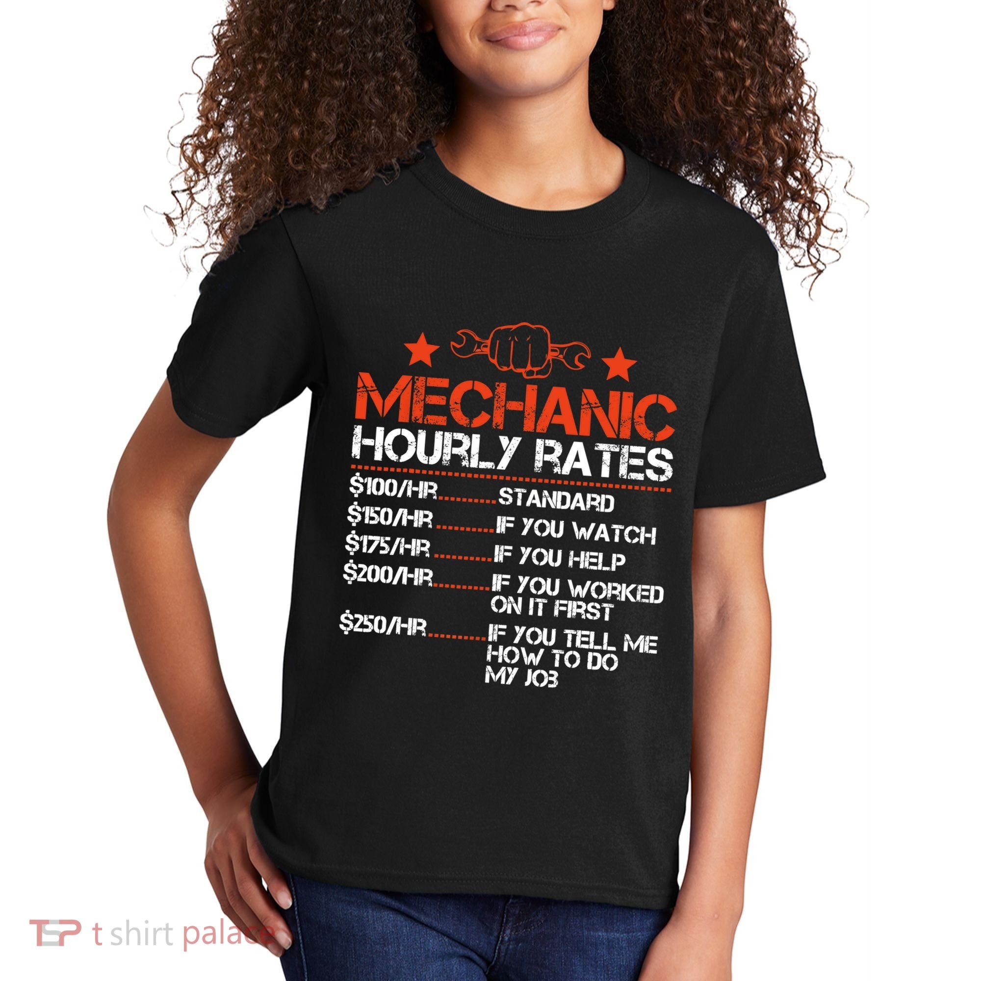 Funny Mechanic Hourly Rate Labor Rates Costume Kids T-Shirt
