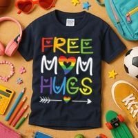 Free Mom Hugs Kids T-Shirt thumb 3