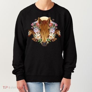 Floral Multi Horse Women's Sweatshirt