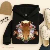 Floral Multi Horse Hoodie thumb 4