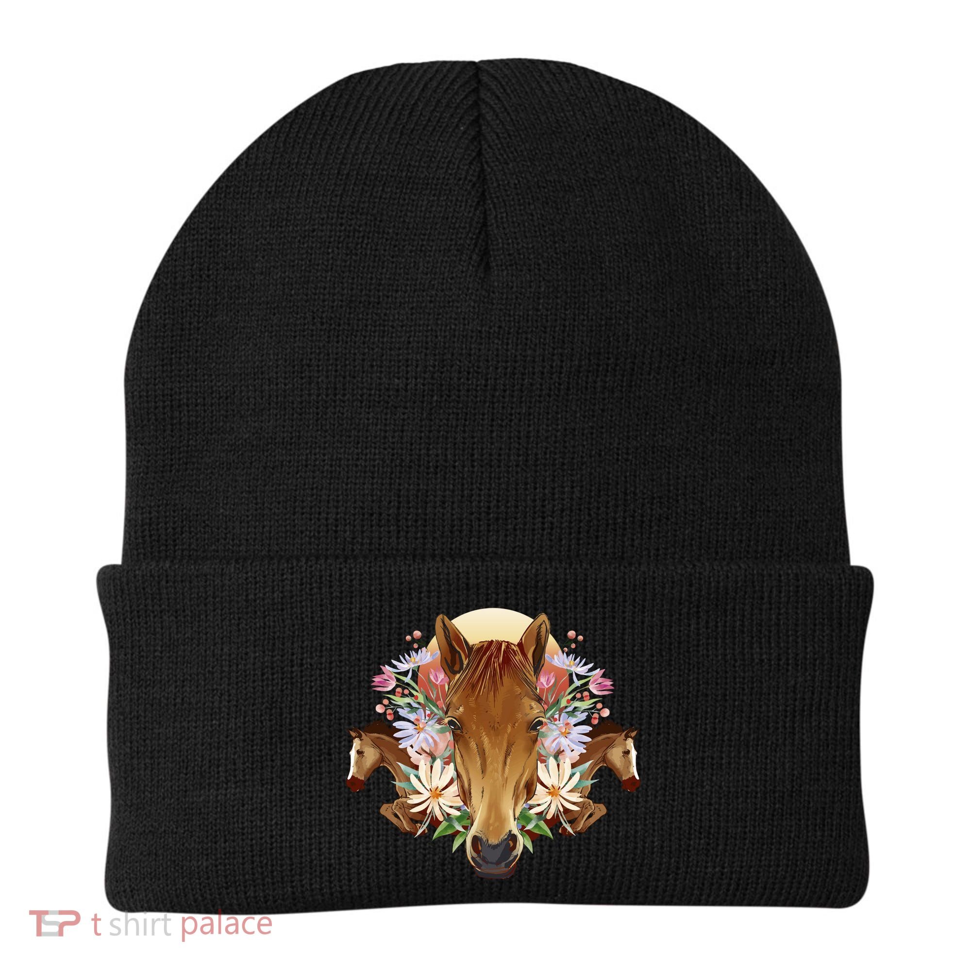 Floral Multi Horse Beanie