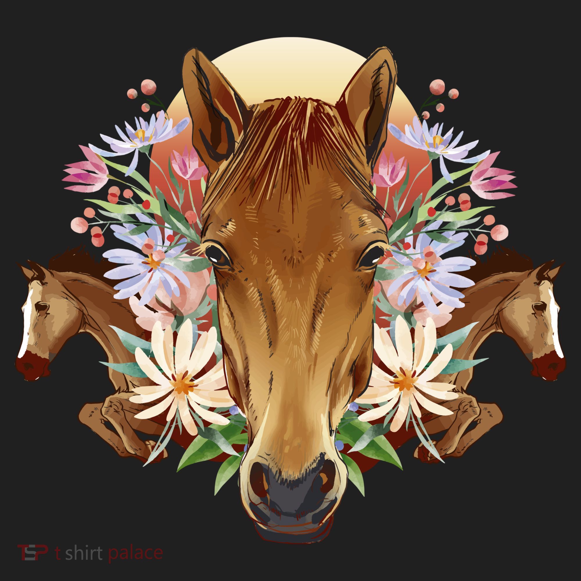 Floral Multi Horse Beanie