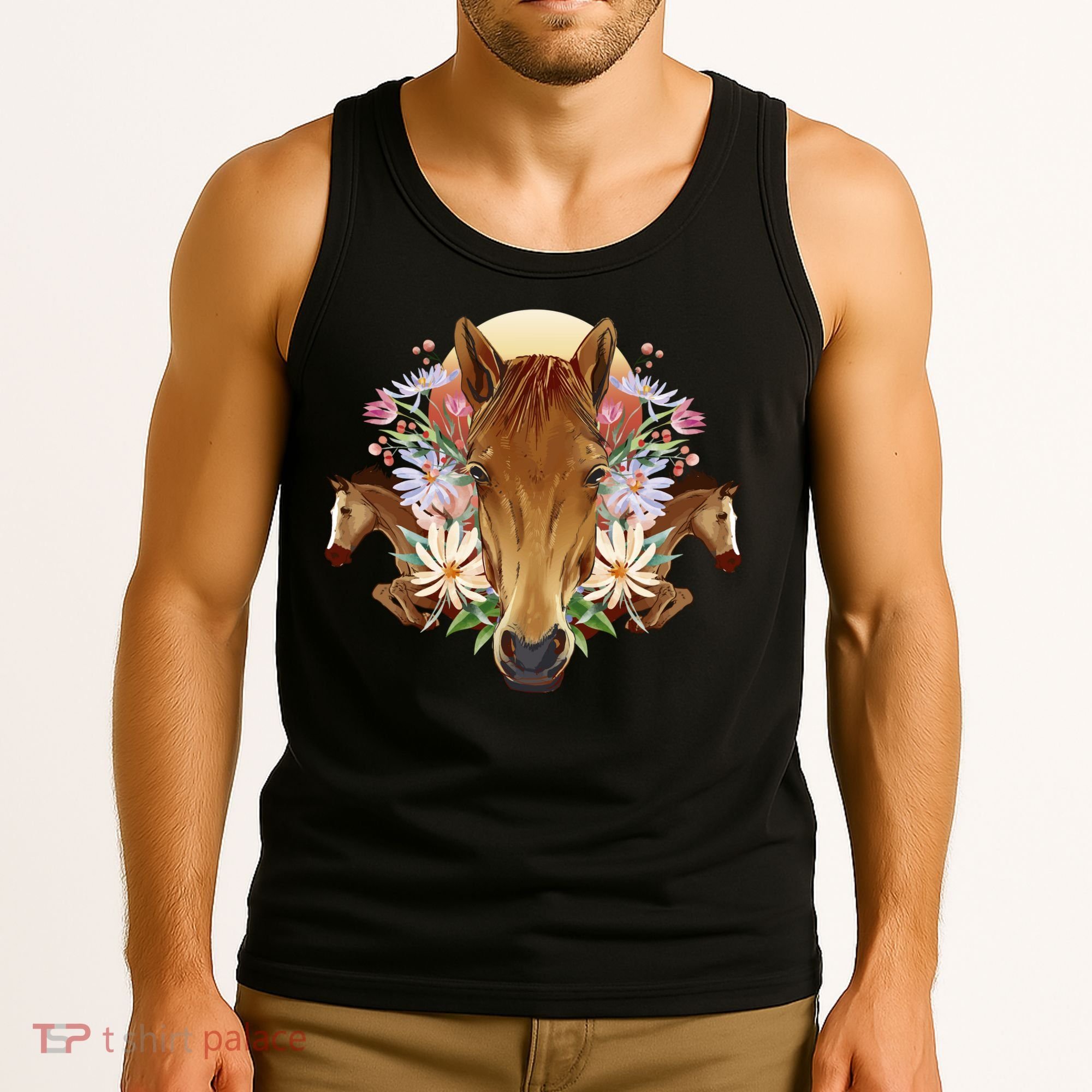 Floral Multi Horse Tank Top