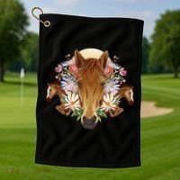 Floral Multi Horse Golf Towel thumb 1
