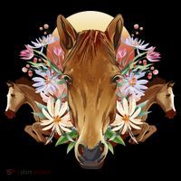 Floral Multi Horse Kids Sweatshirt thumb 2