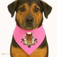 Floral Multi Horse USA-Made Doggie Bandana thumb 1