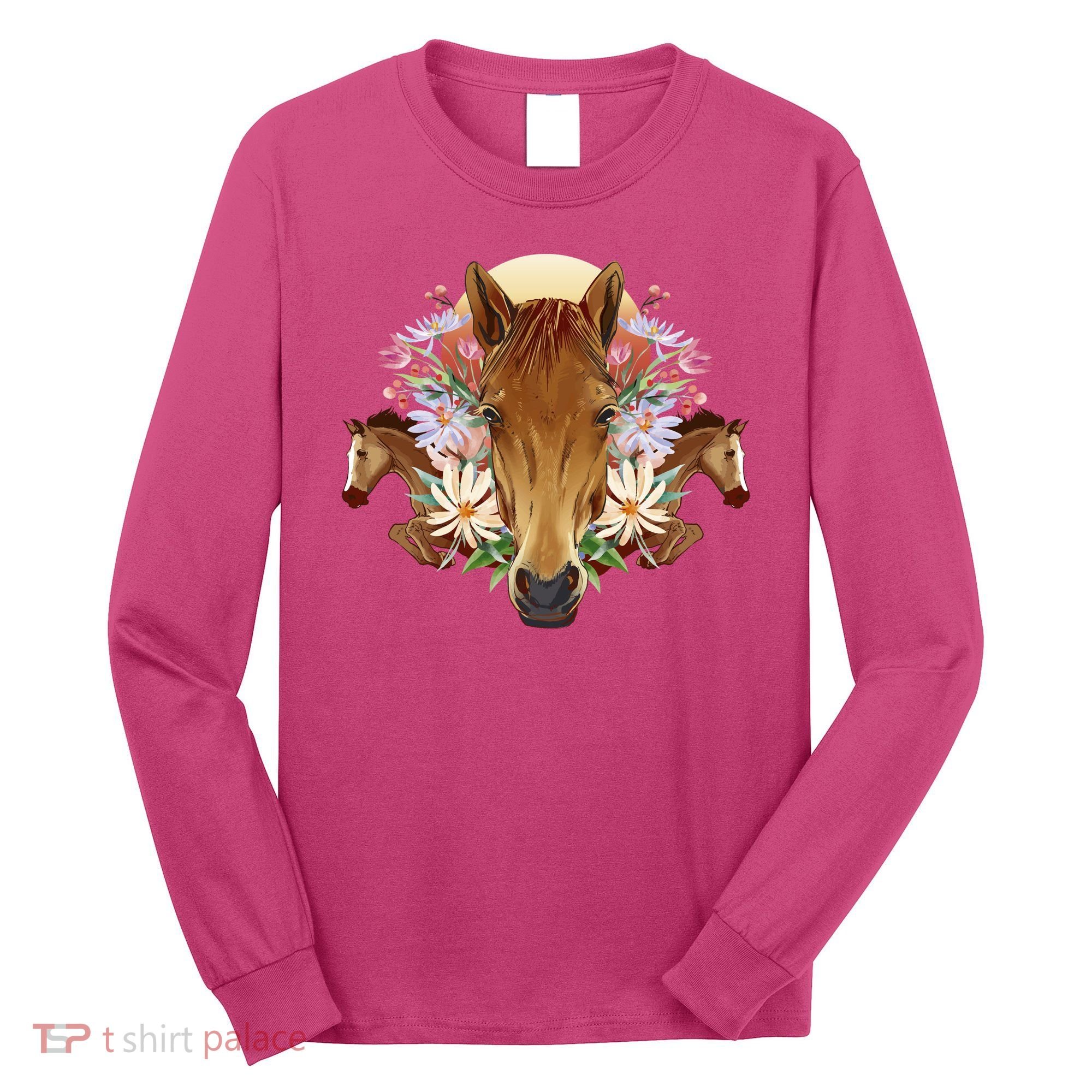 Floral Multi Horse Long Sleeve Shirt