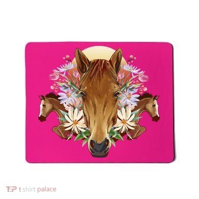 Floral Multi Horse Mousepad