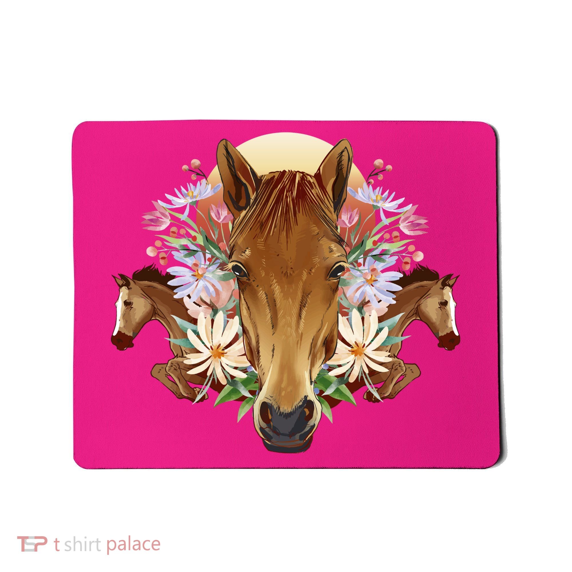 Floral Multi Horse Mousepad