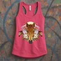 Floral Multi Horse Women's Tank Top thumb 3