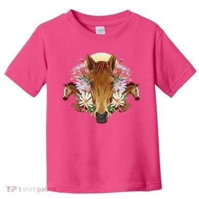 Floral Multi Horse Toddler T-Shirt