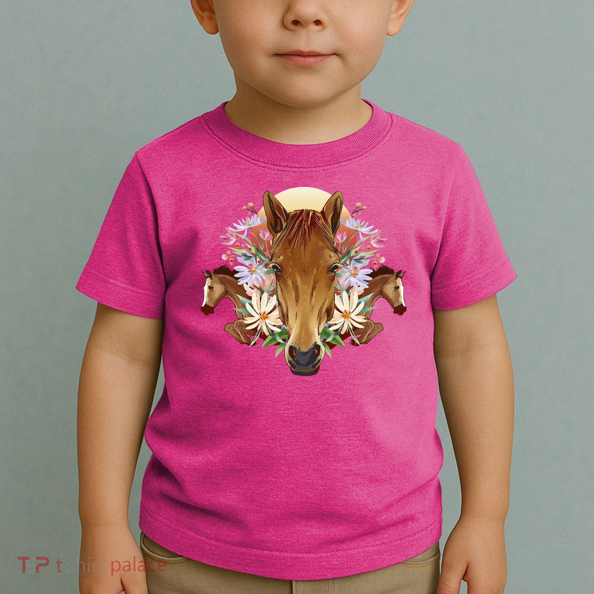Floral Multi Horse Toddler T-Shirt