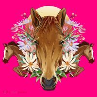 Floral Multi Horse Toddler T-Shirt thumb 4