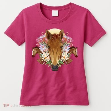 Floral Multi Horse Women's T-Shirt