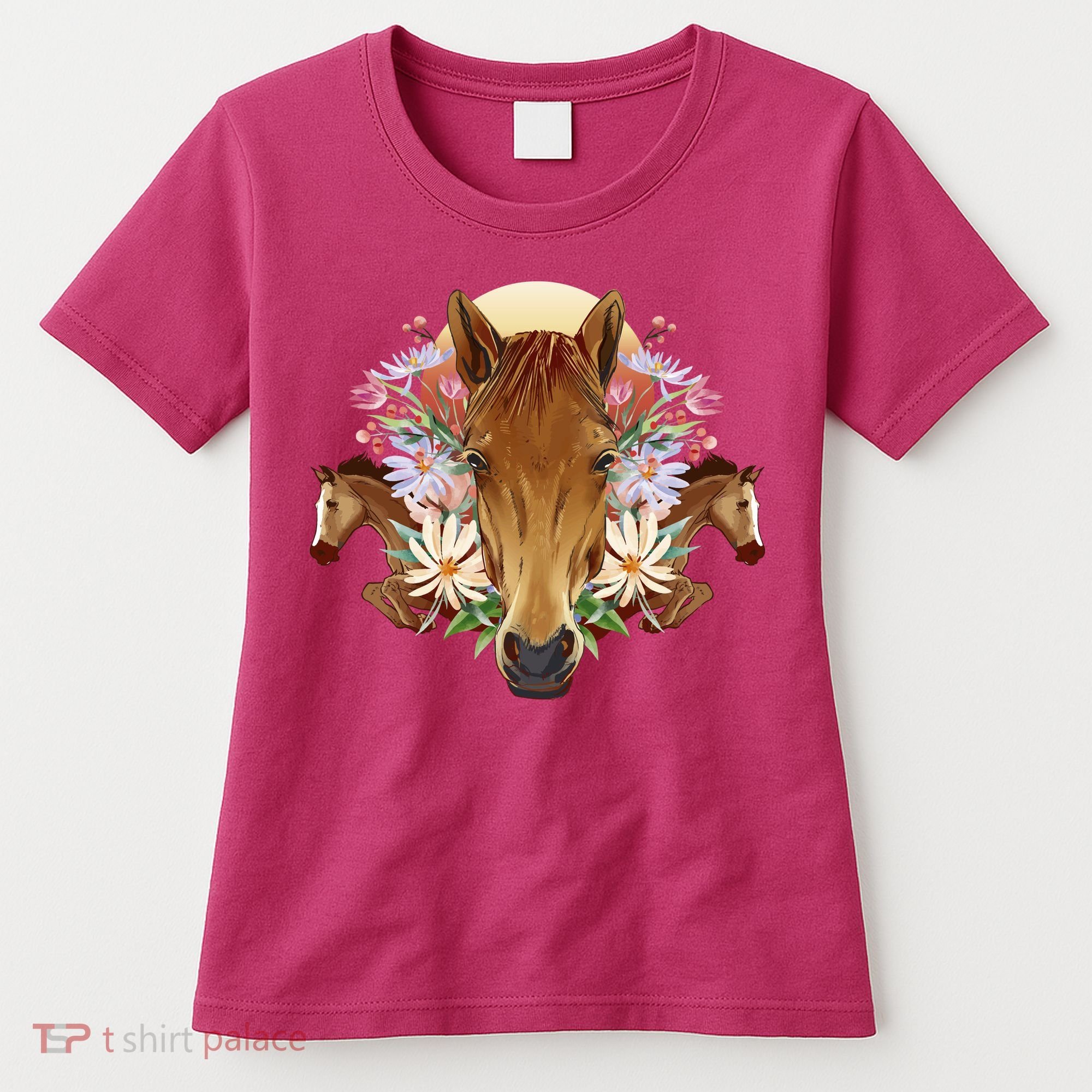 Floral Multi Horse Women's T-Shirt