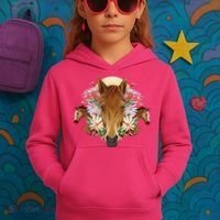 Floral Multi Horse Kids Hoodie thumb 3
