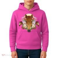 Floral Multi Horse Kids Hoodie thumb 4