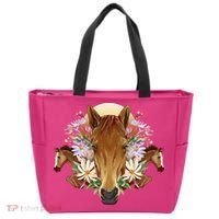 Floral Multi Horse Tote Bag thumb 0