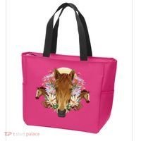 Floral Multi Horse Tote Bag thumb 3