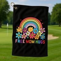 Free Mom Hugs Proud Mom Golf Towel thumb 1