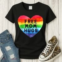 Free Mom Hugs , Free Mom Hugs Inclusive Pride LGBTQIA Women's T-Shirt thumb 3