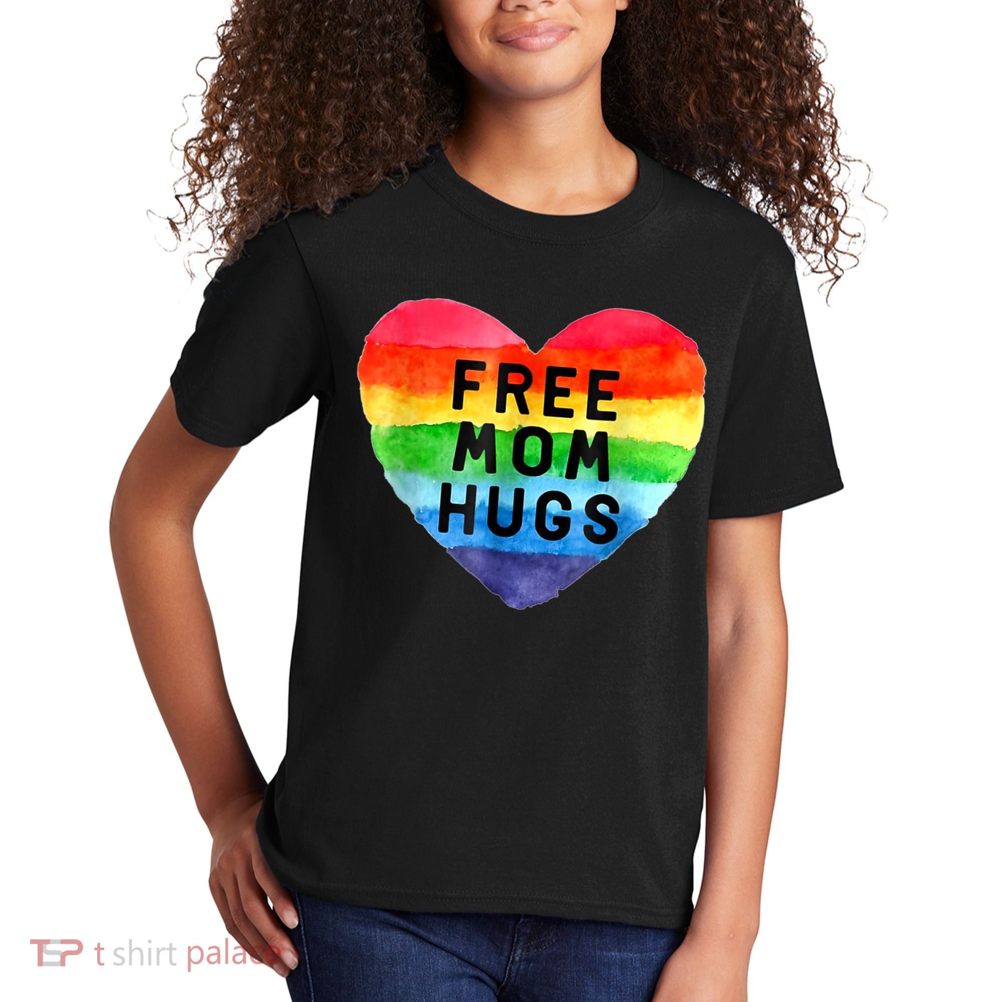 Free Mom Hugs , Free Mom Hugs Inclusive Pride LGBTQIA Kids T-Shirt