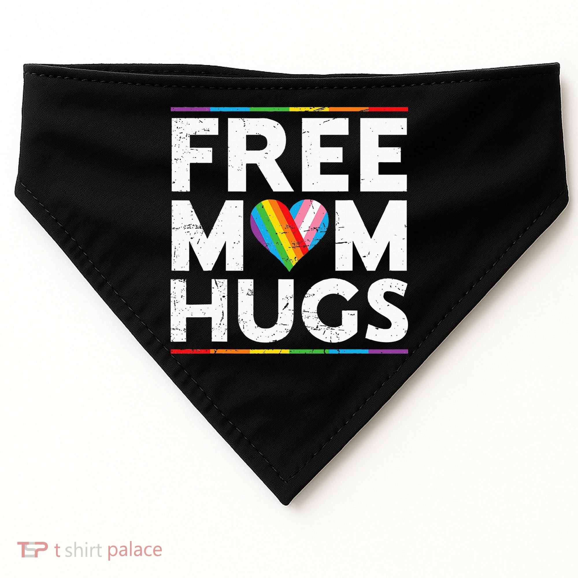 Free Mom Hugs Lgbt Pride Parades Rainbow USA-Made Doggie Bandana