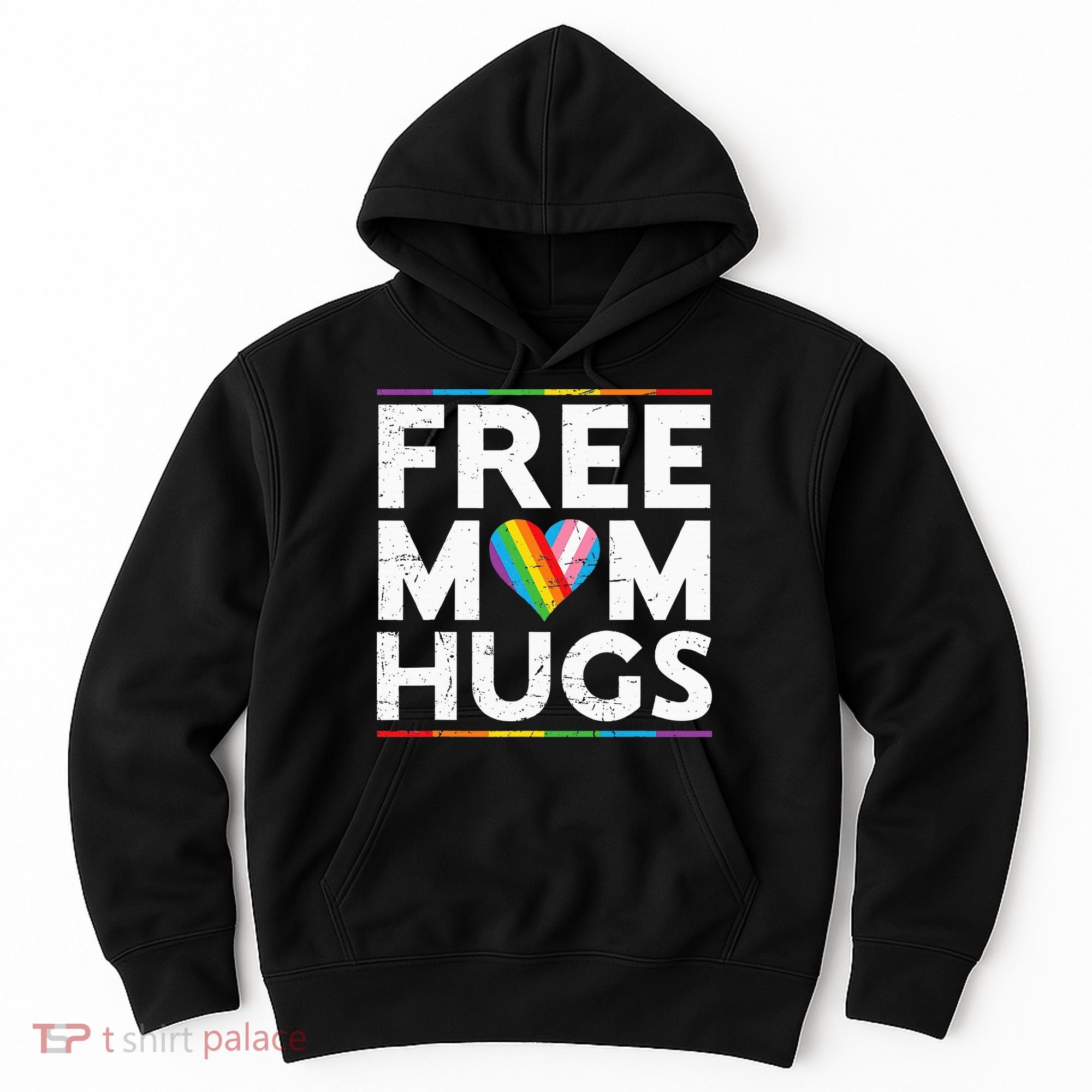 Free Mom Hugs Lgbt Pride Parades Rainbow Hoodie