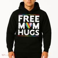 Free Mom Hugs Lgbt Pride Parades Rainbow Hoodie thumb 2