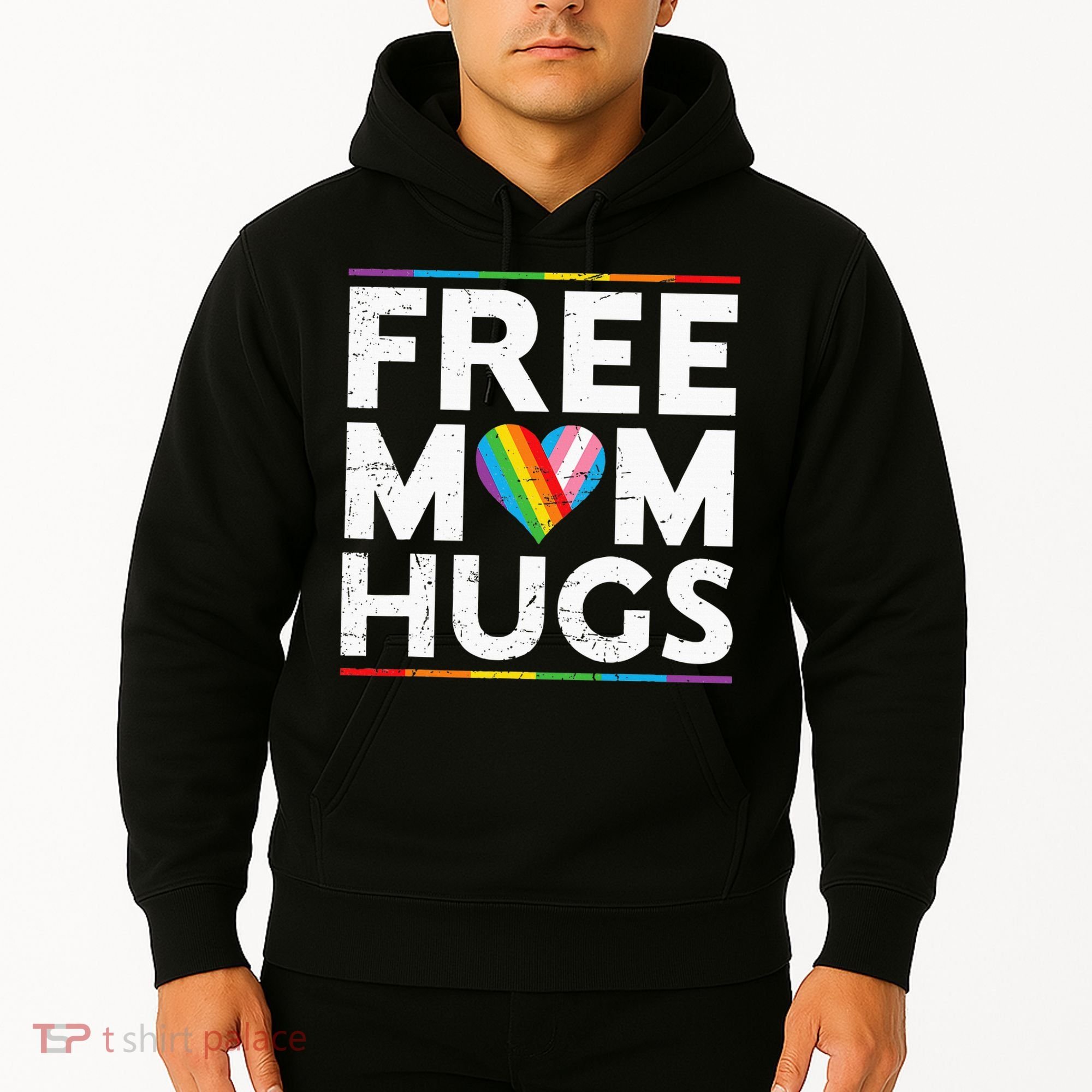 Free Mom Hugs Lgbt Pride Parades Rainbow Hoodie