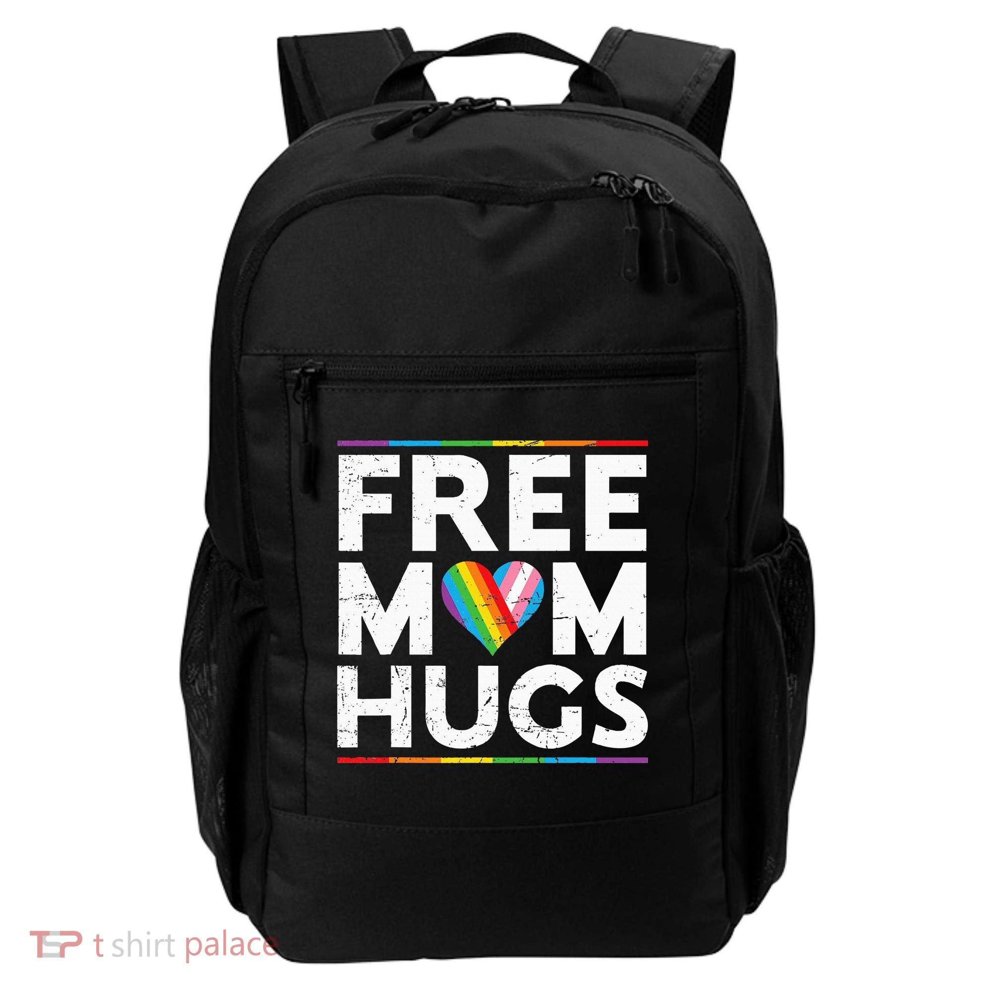 Free Mom Hugs Lgbt Pride Parades Rainbow Backpack