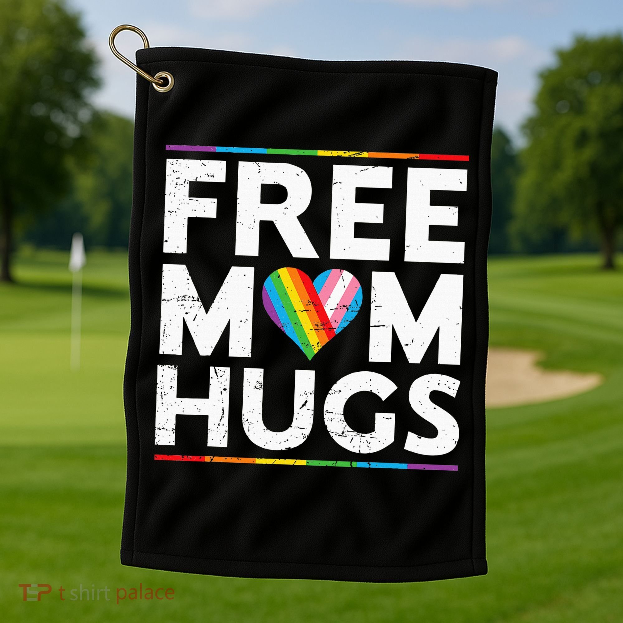 Free Mom Hugs Lgbt Pride Parades Rainbow Golf Towel