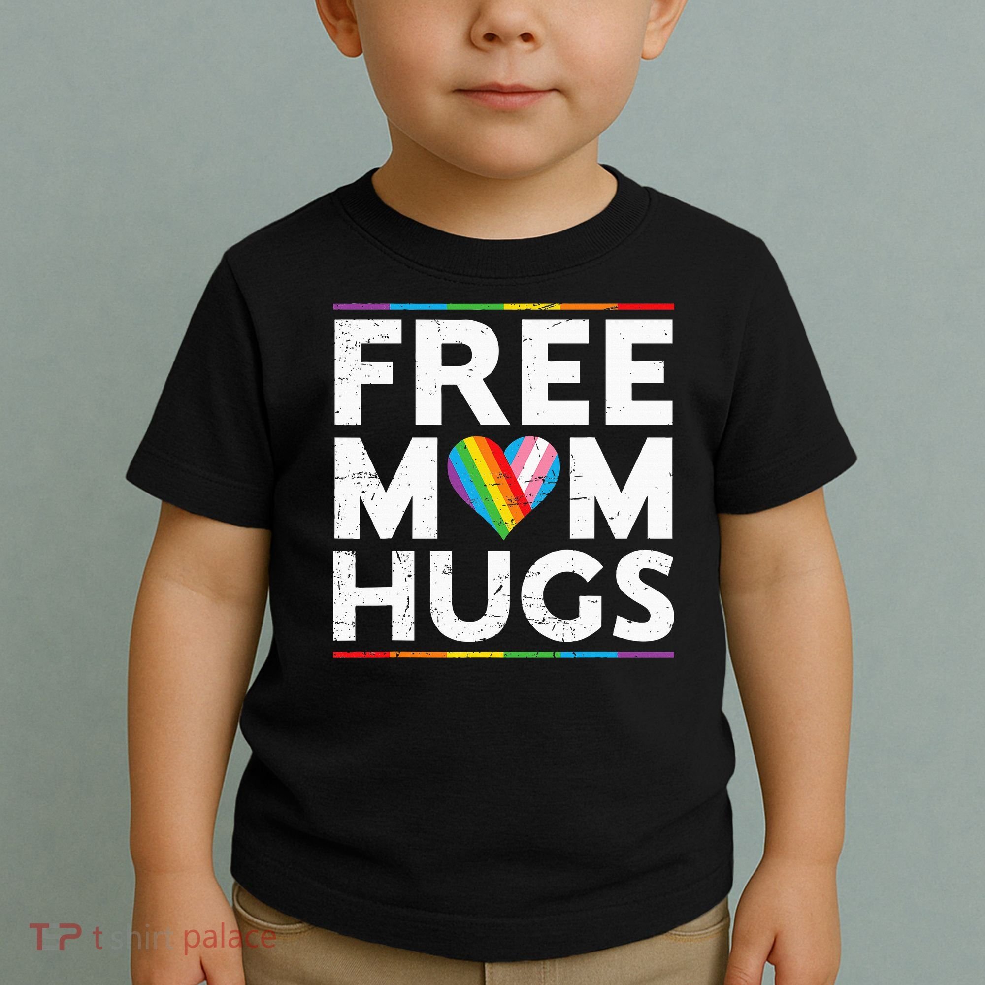 Free Mom Hugs Lgbt Pride Parades Rainbow Toddler T-Shirt