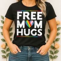 Free Mom Hugs Lgbt Pride Parades Rainbow Women's T-Shirt thumb 2