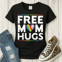 Free Mom Hugs Lgbt Pride Parades Rainbow Women's T-Shirt thumb 3