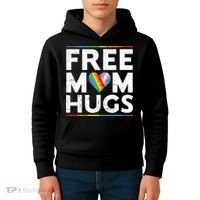 Free Mom Hugs Lgbt Pride Parades Rainbow Kids Hoodie thumb 4