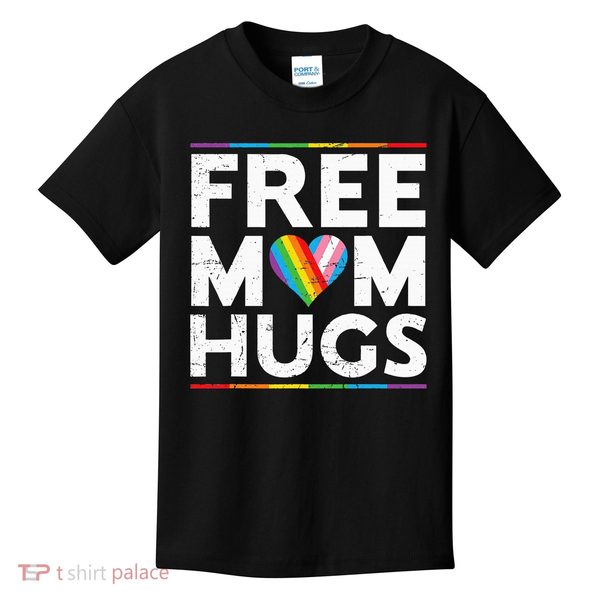 Free Mom Hugs Lgbt Pride Parades Rainbow Kids T-Shirt