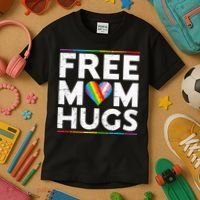 Free Mom Hugs Lgbt Pride Parades Rainbow Kids T-Shirt thumb 3
