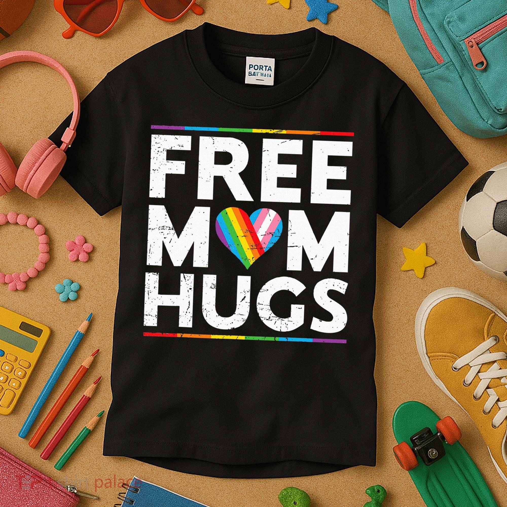 Free Mom Hugs Lgbt Pride Parades Rainbow Kids T-Shirt