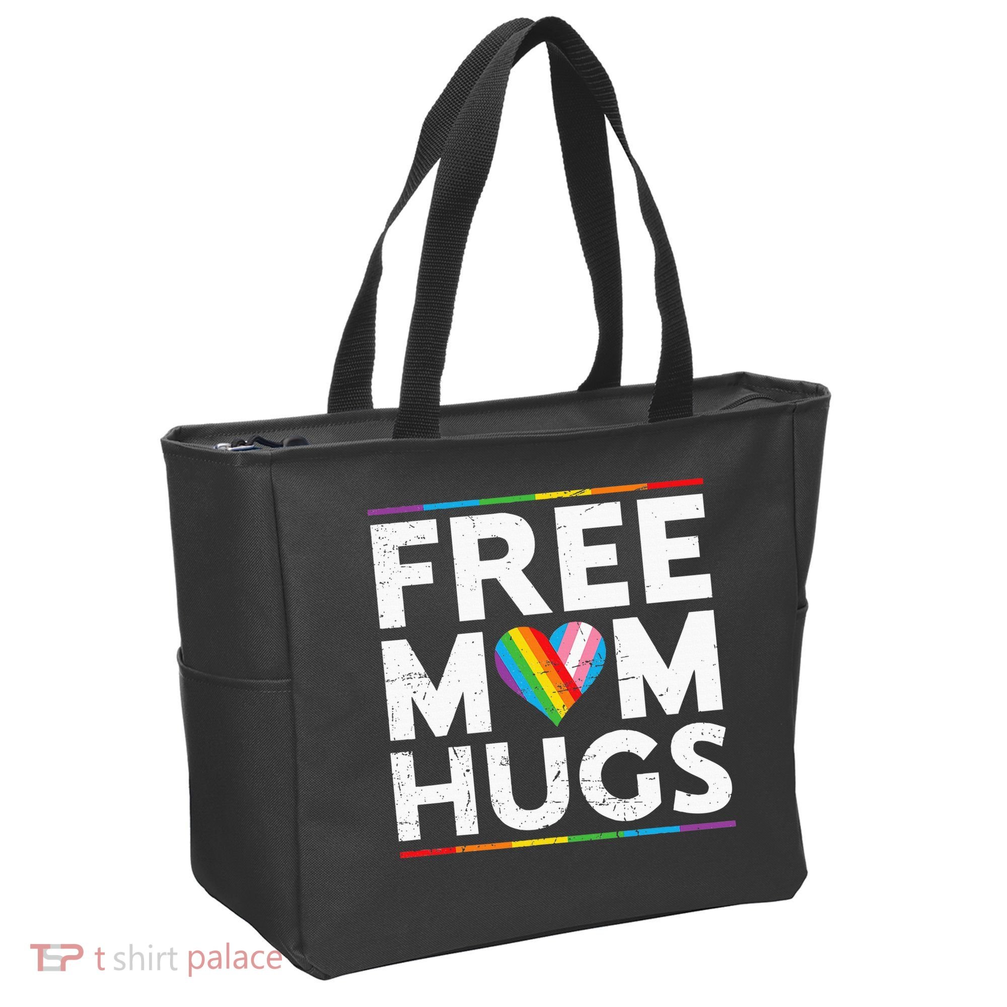 Free Mom Hugs Lgbt Pride Parades Rainbow Tote Bag