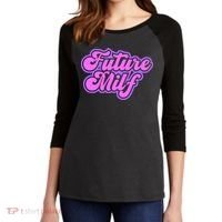 Future Milf In Training Women's Tri-Blend 3/4-Sleeve Raglan Shirt thumb 2