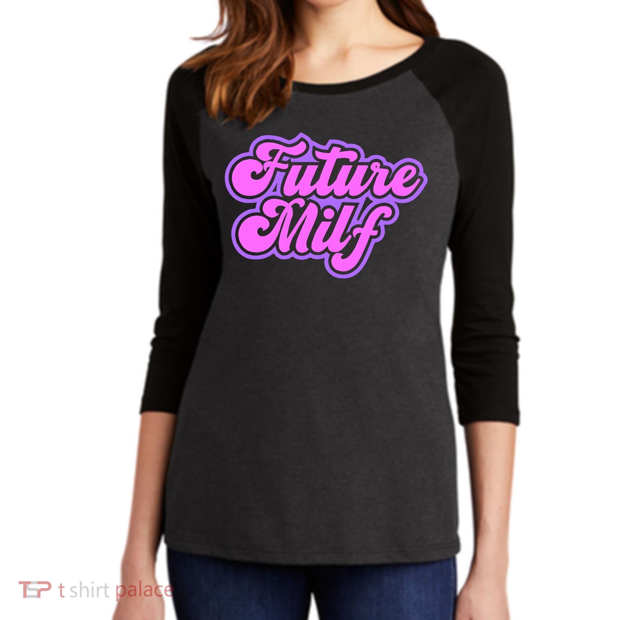 Future Milf In Training Women's Tri-Blend 3/4-Sleeve Raglan Shirt