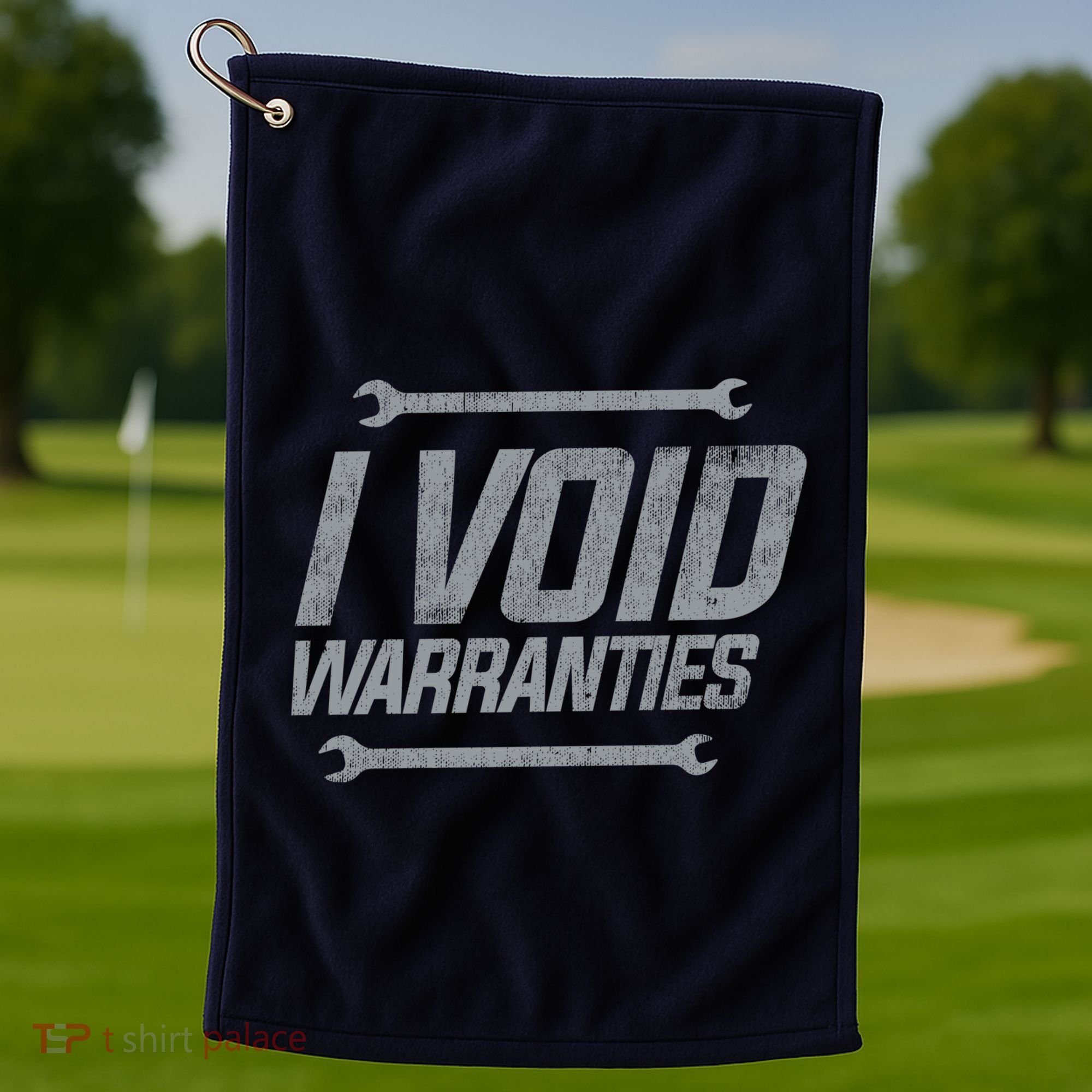 Funny MECHANICS I Void Warranties Wrench Garage Hoodie Golf Towel
