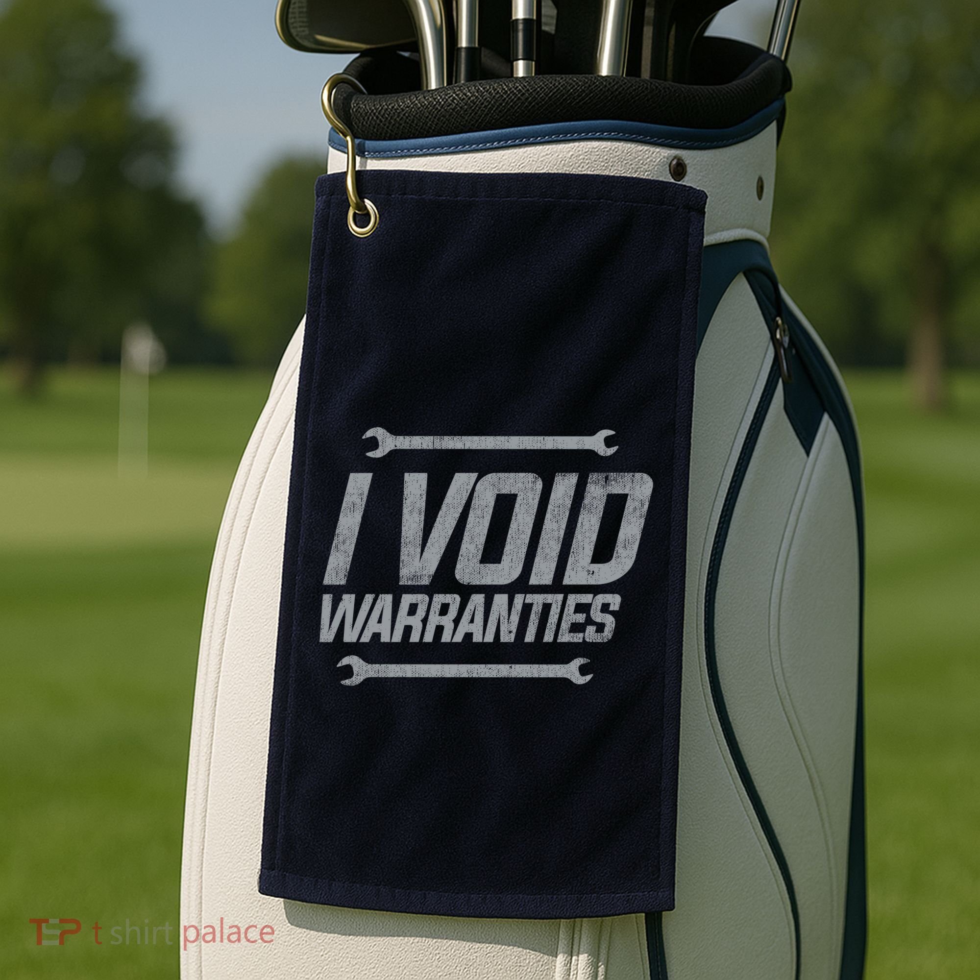 Funny MECHANICS I Void Warranties Wrench Garage Hoodie Golf Towel
