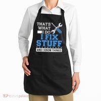 Funny Mechanic I Fix Stuff and I Know Things Apron thumb 2