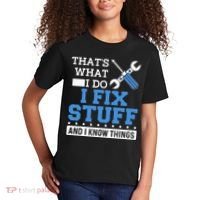 Funny Mechanic I Fix Stuff and I Know Things Kids T-Shirt thumb 2