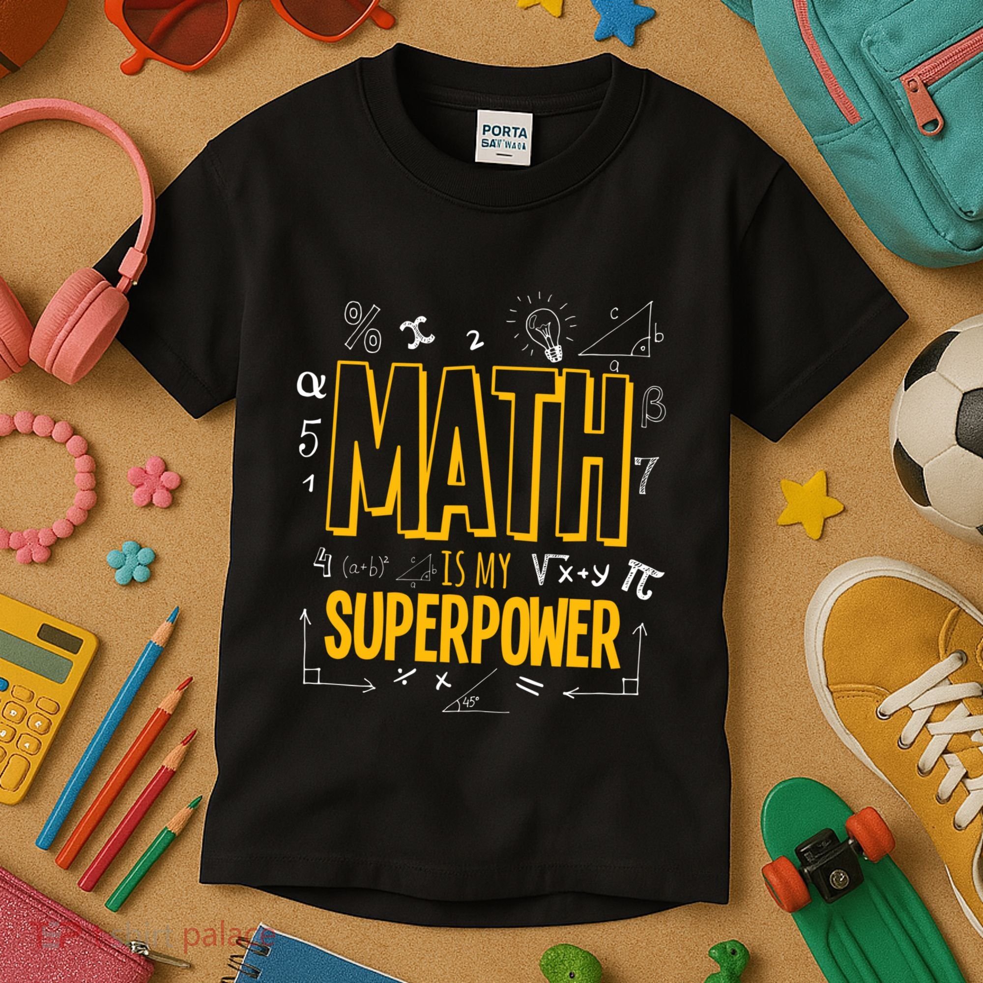 Funny Math Is My Superpower Algebra Lover Steam Gift Kids T-Shirt