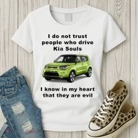 Funny Meme I Do Not Trust People Who Drive Kia Souls Joke Women's T-Shirt thumb 3