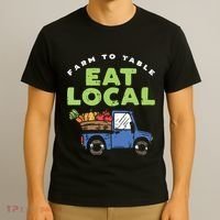 Farmers Market I Eat Local I Organic Food Vegetable Gardener T-Shirt thumb 3