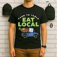 Farmers Market I Eat Local I Organic Food Vegetable Gardener T-Shirt thumb 6